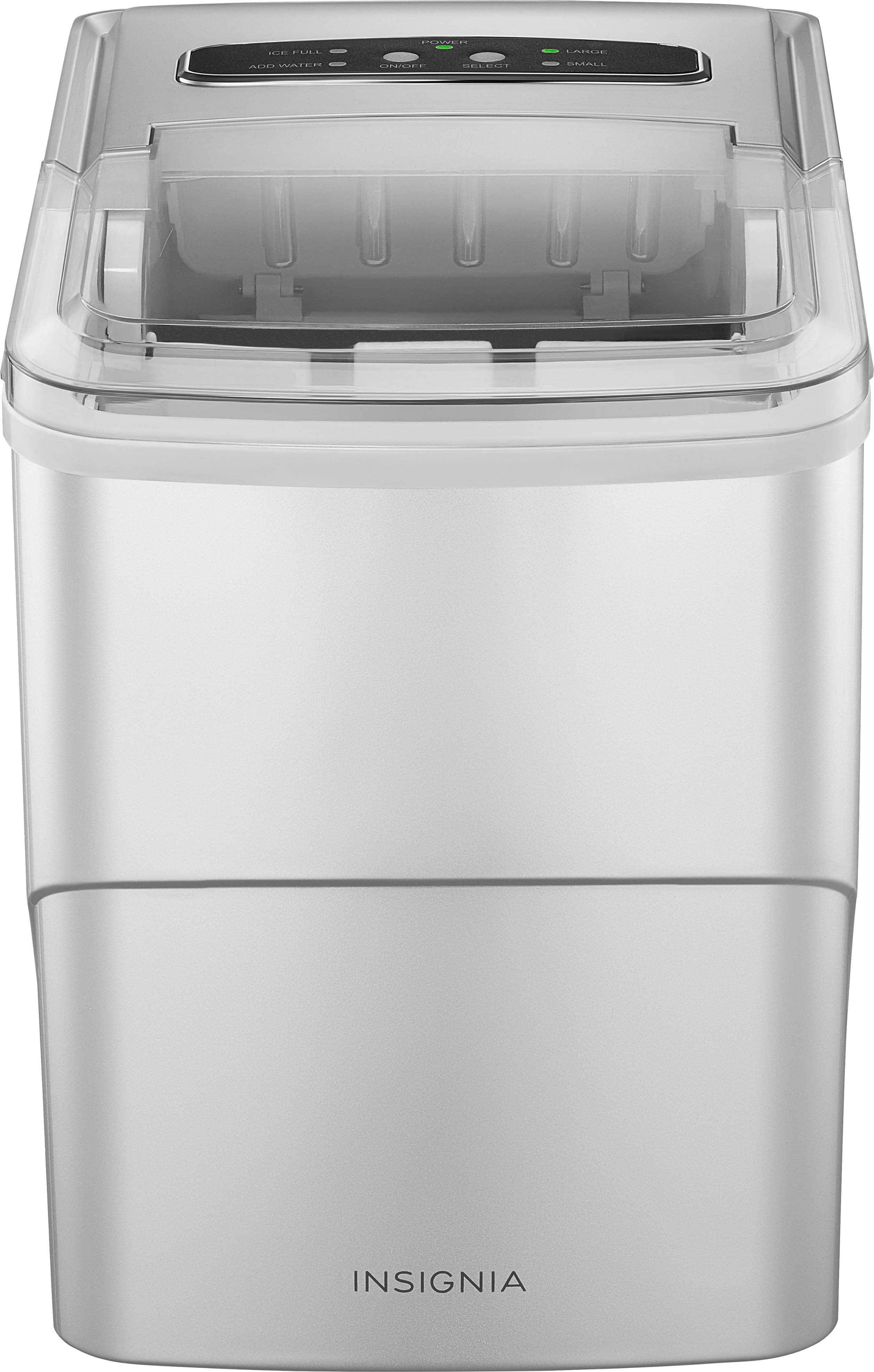 Front. Insignia™ - Portable Ice Maker with Auto Shut-Off - Silver.