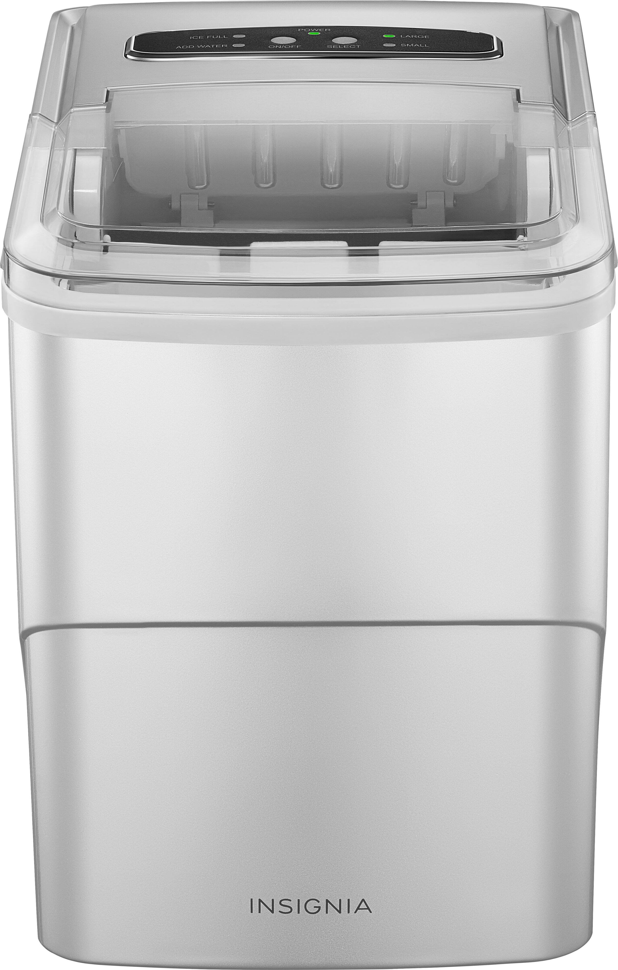 Front. Insignia™ - Portable Ice Maker with Auto Shut-Off - Silver.