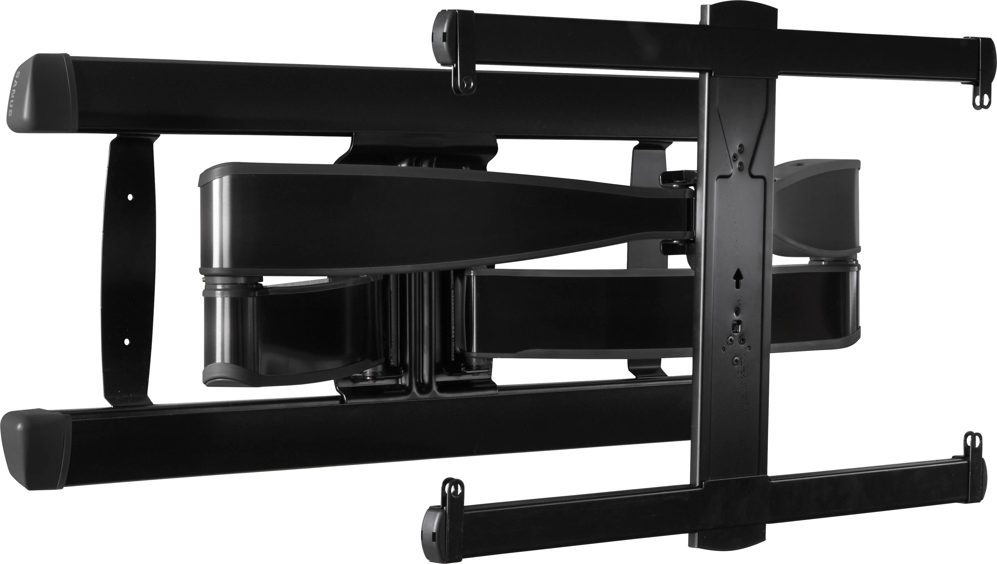 Angle. SANUS Elite - Advanced Full-Motion TV Wall Mount for Most 42"-90" TVs up to 125 lbs - Tilts, Swivels, and Extends up to 28" From Wall - Black Brushed Metal.
