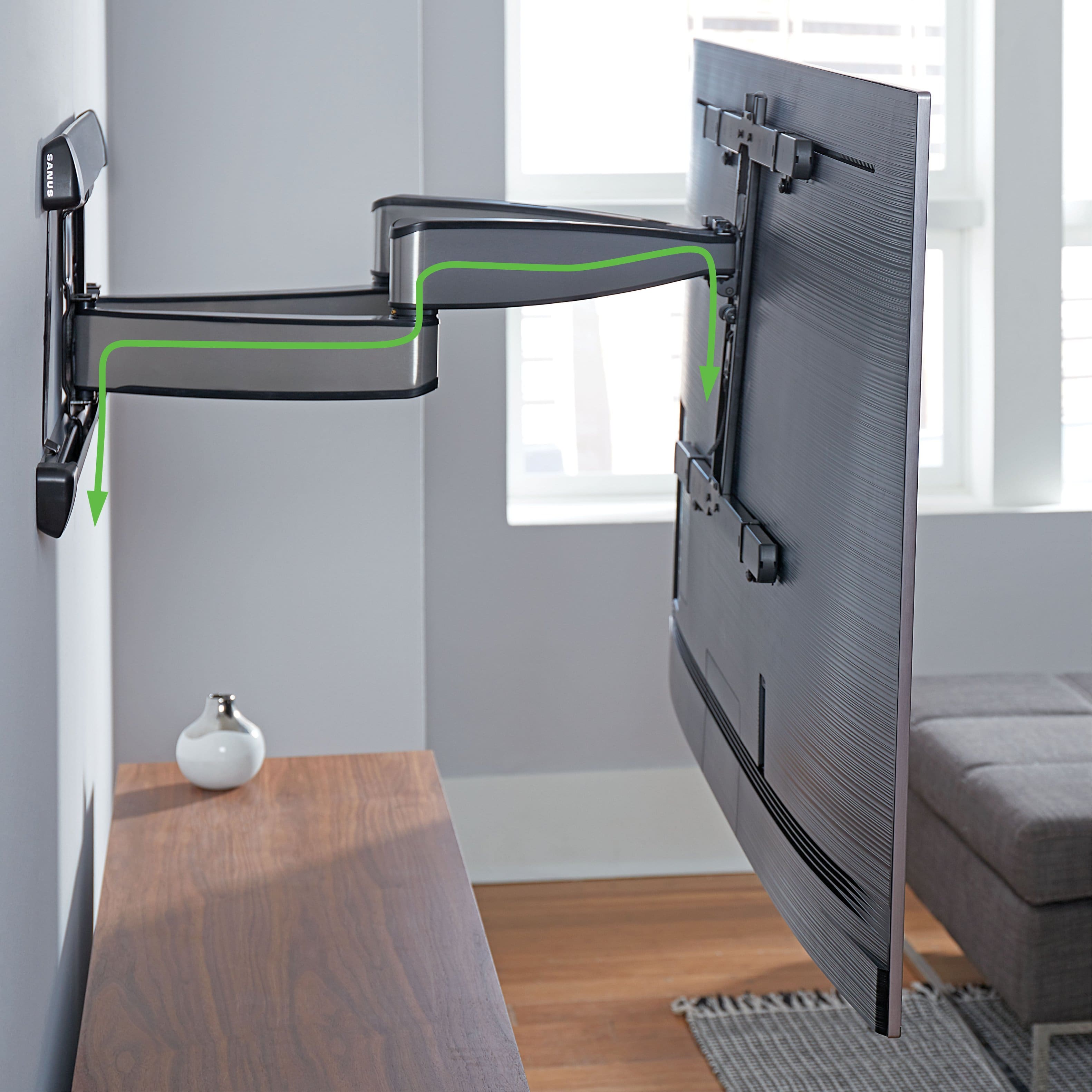 Alt View 14. SANUS Elite - Advanced Full-Motion TV Wall Mount for Most 42"-90" TVs up to 125 lbs - Tilts, Swivels, and Extends up to 28" From Wall - Black Brushed Metal.