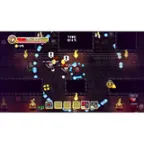The image shows a video game with a group of characters fighting in a dungeon. The game is set in a dark environment with a time limit of 54.9 seconds. The characters are equipped with various weapons, such as swords and guns, to fight against the undead. The game also features a scoreboard, which shows the progress and performance of the players. The game is likely a first-person shooter or an action-adventure game, as the characters are actively engaged in combat.