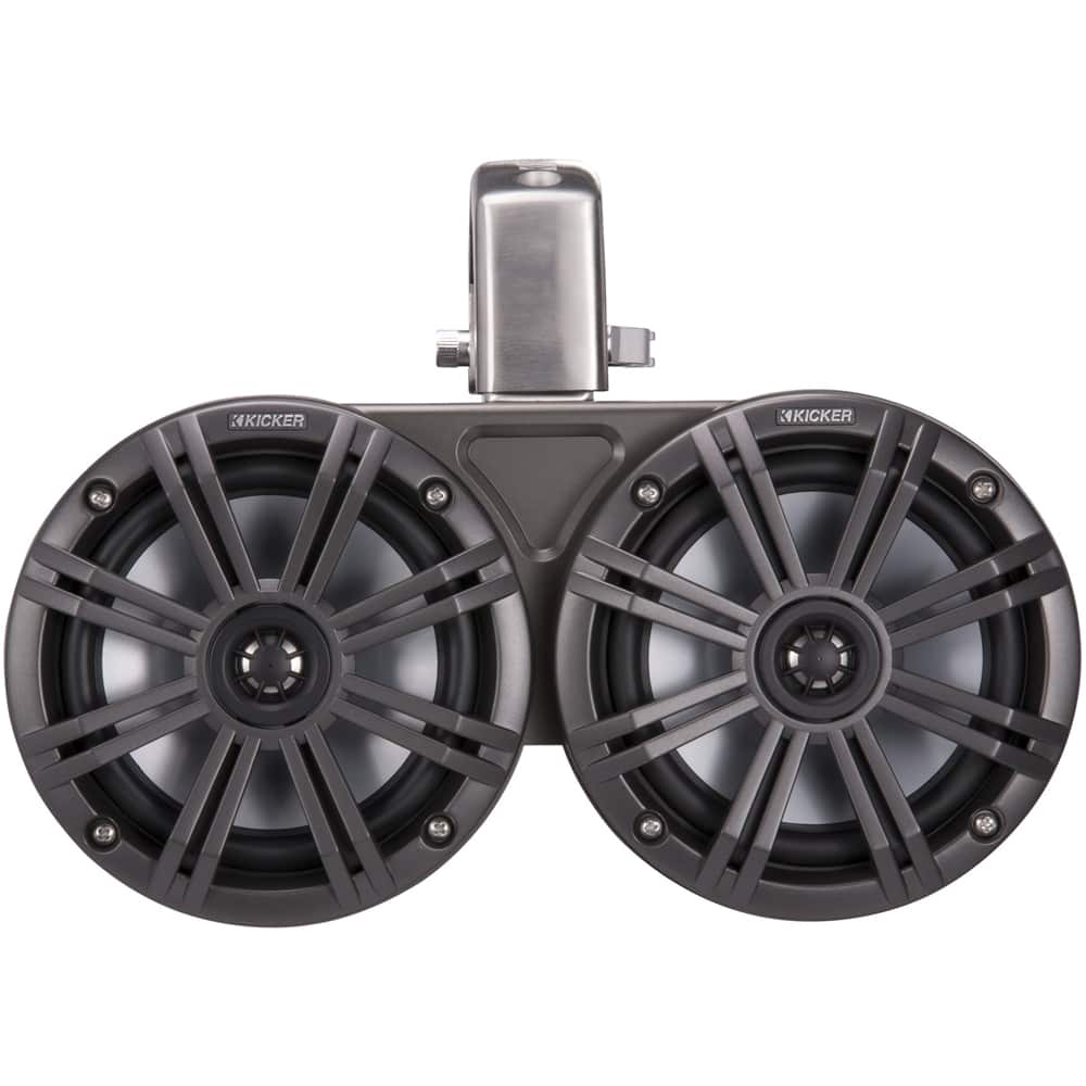 Front. KICKER - 6-1/2" 2-Way Marine Speakers with Polypropylene Cones (Pair) - Black.