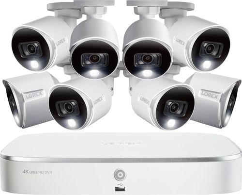 Lorex - 8-Channel, 8-Camera Indoor/Outdoor Wired 4K UHD 2TB DVR Surveillance System - White was $699.99 now $549.99 (21.0% off)