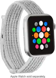 Modal™ - Active Nylon Watch Band for Apple Watch 38mm, 40mm, 41mm and Apple Watch Series 1-9 - White - Angle_Zoom