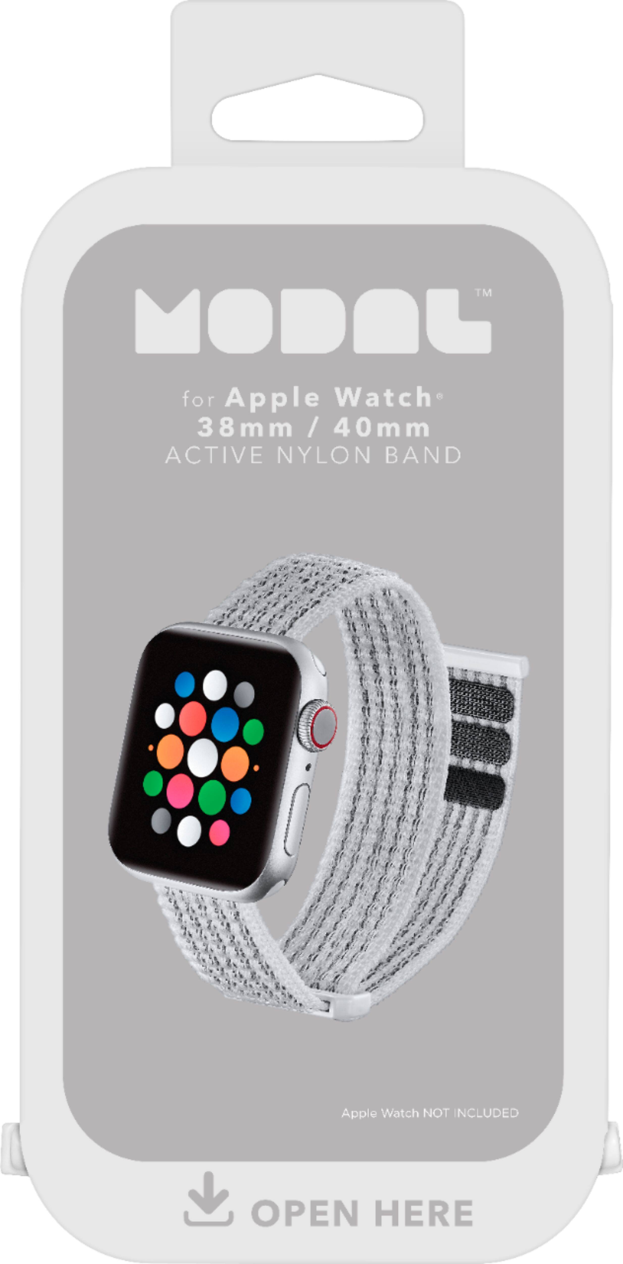 Alt View 16. Modal™ - Active Nylon Watch Band for Apple Watch 38mm, 40mm, 41mm and Apple Watch Series 1-9 - White.