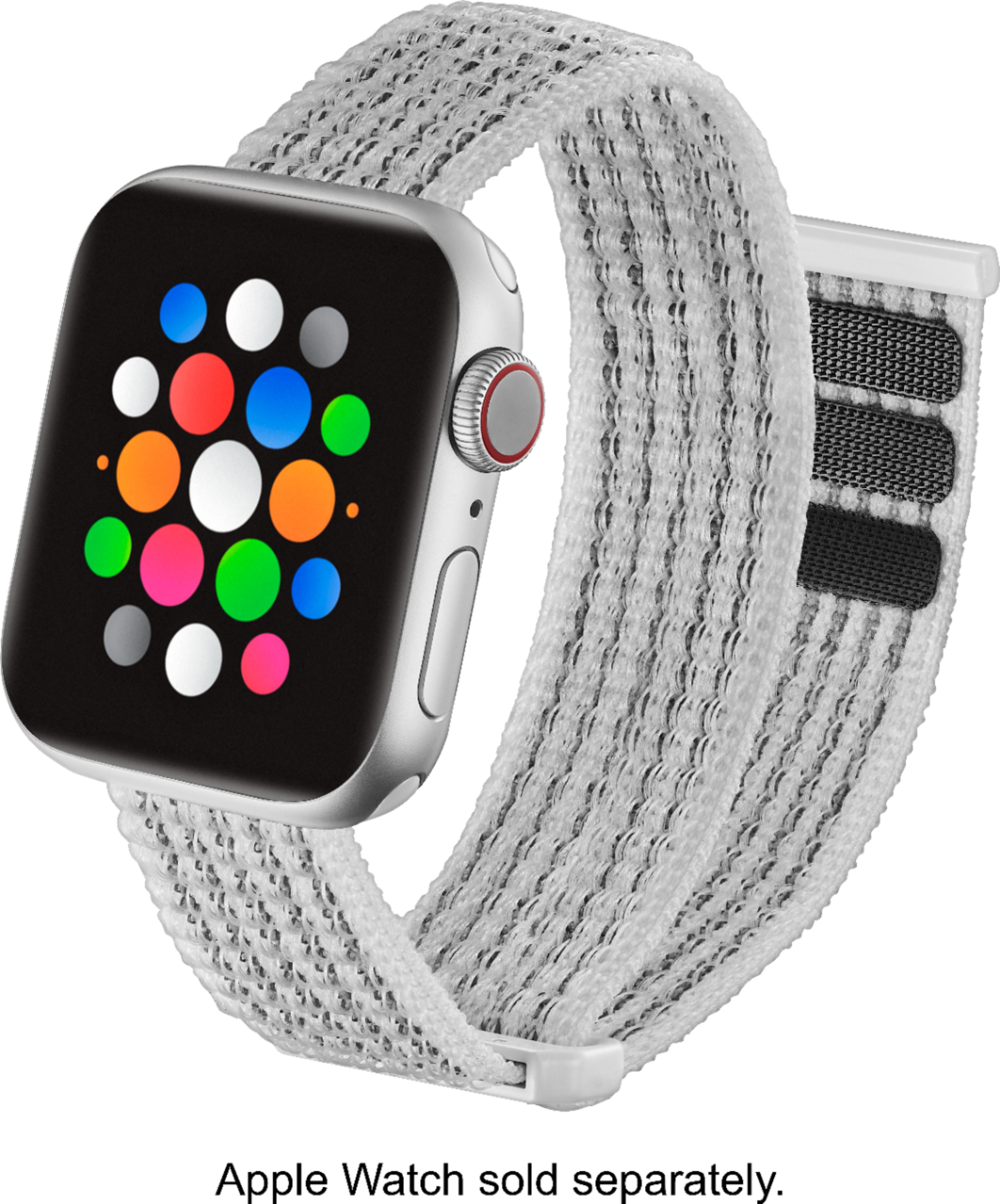 Left View: ZAGG - InvisibleShield GlassFusion 360 Screen Protector for Apple Watch Series 4, Series 5, SE, Series 6 44mm - Silver