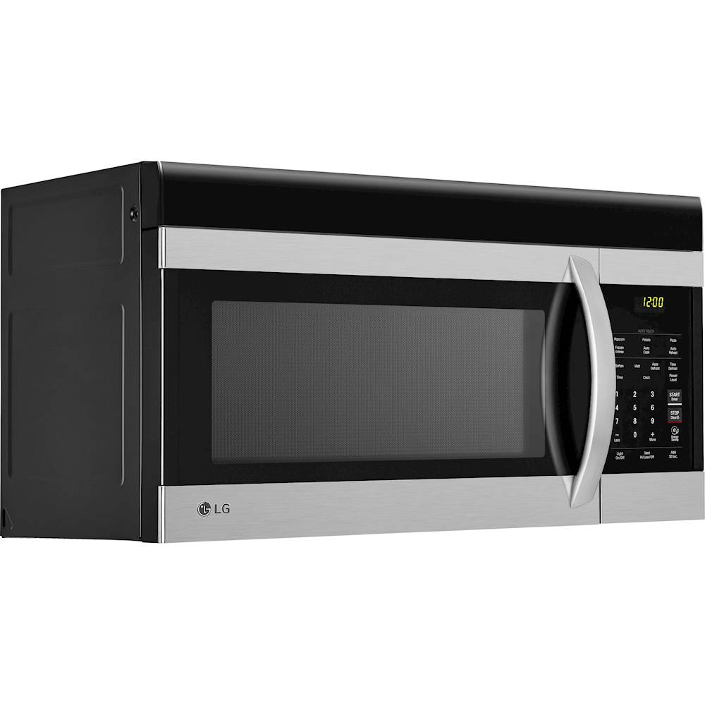 Angle View: LG - 1.7 Cu. Ft. Over-the-Range Microwave - Stainless steel