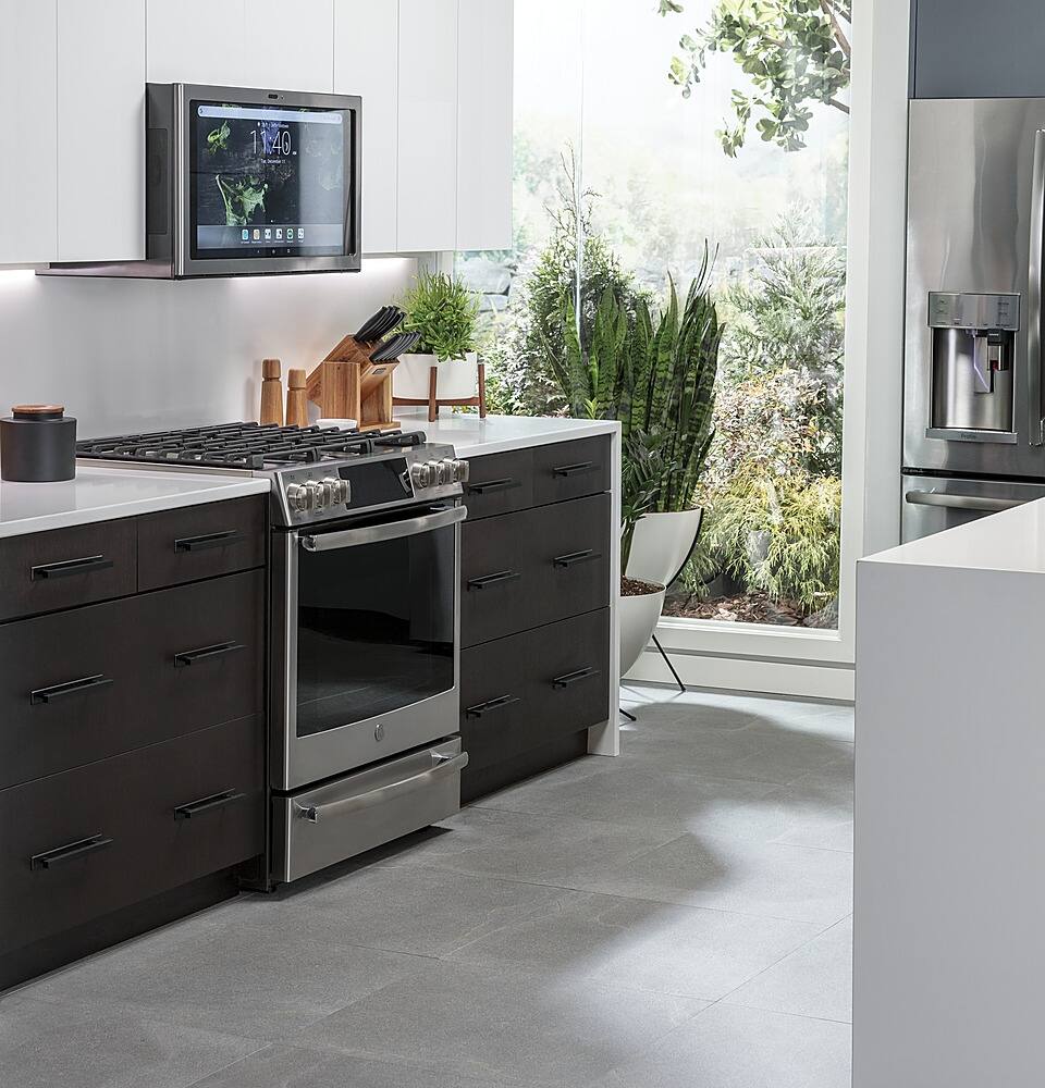 Alt View 16. GE - Profile Series Kitchen Hub & 30" Convertible Range Hood - Stainless steel.