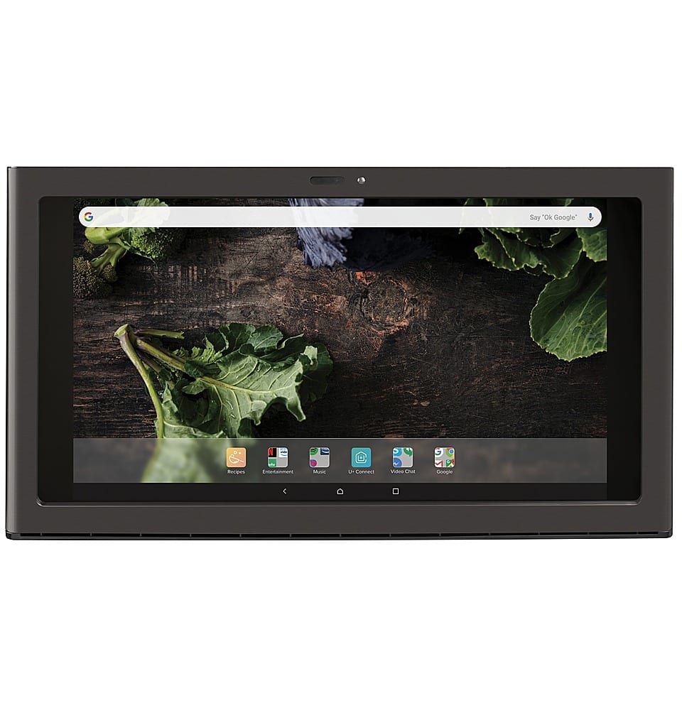 Angle. GE Profile - Kitchen Hub & 30" Convertible Range Hood - Black Stainless Steel.