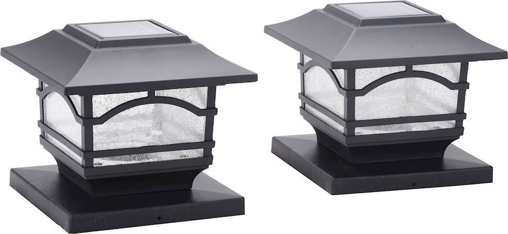 MAXSA Innovations Mission-Style Solar Post Cap and Deck Railing Light (Set  of 2) Black 41471 Best Buy