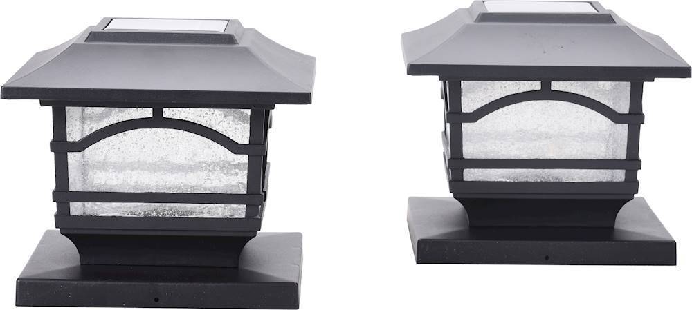 MAXSA Innovations Mission-Style Solar Post Cap and Deck Railing Light (Set  of 2) Black 41471 Best Buy