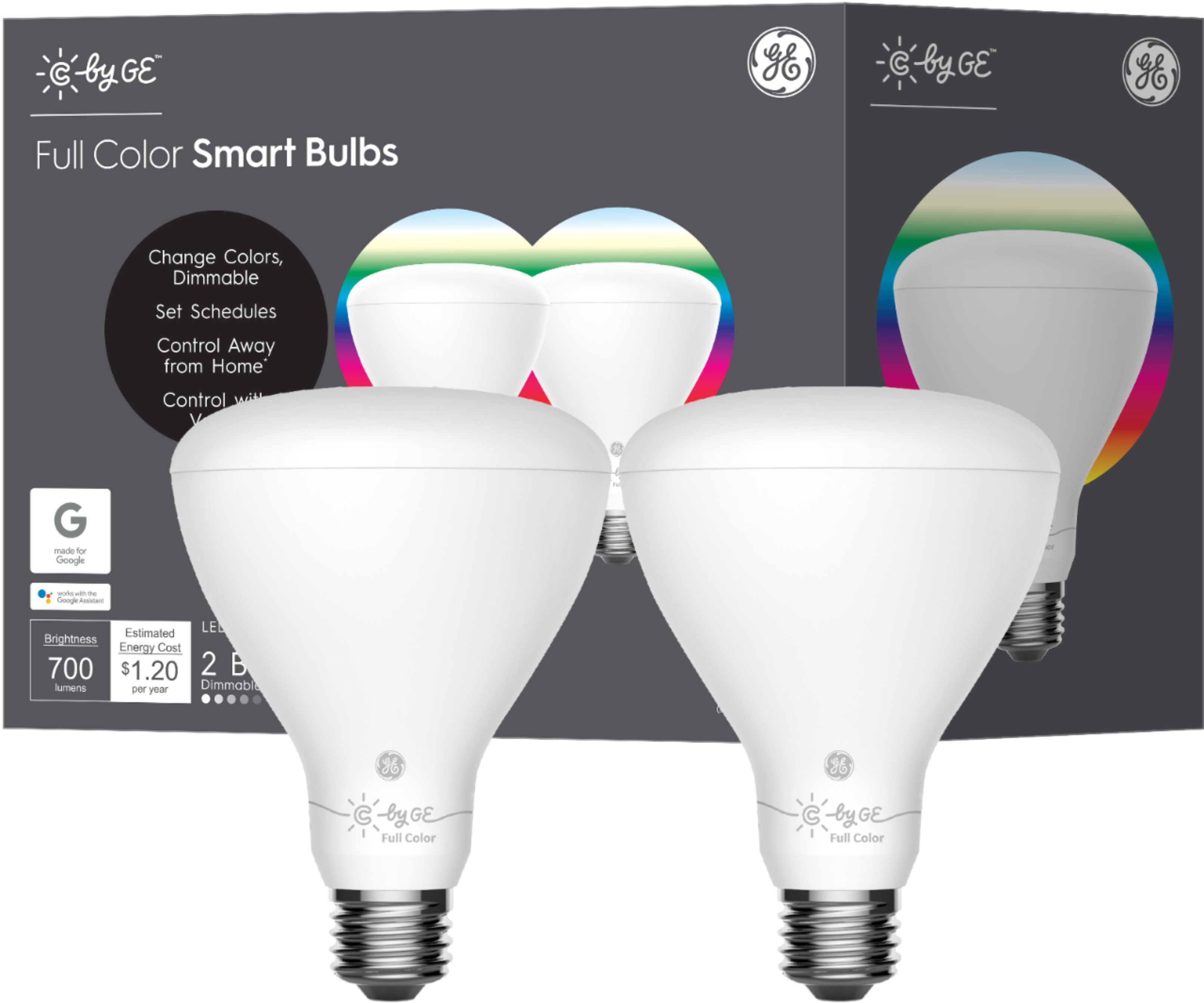 C-Sleep BR30 Bluetooth Smart LED Light Bulb - Adjustable W... C by GE 2-Pack 