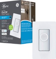 GE - CYNC Smart Switch, Neutral Wire Required, On-Off Paddle Style with Bluetooth and 2.4 GHz Wifi (Packing May Vary) - White - Front_Zoom