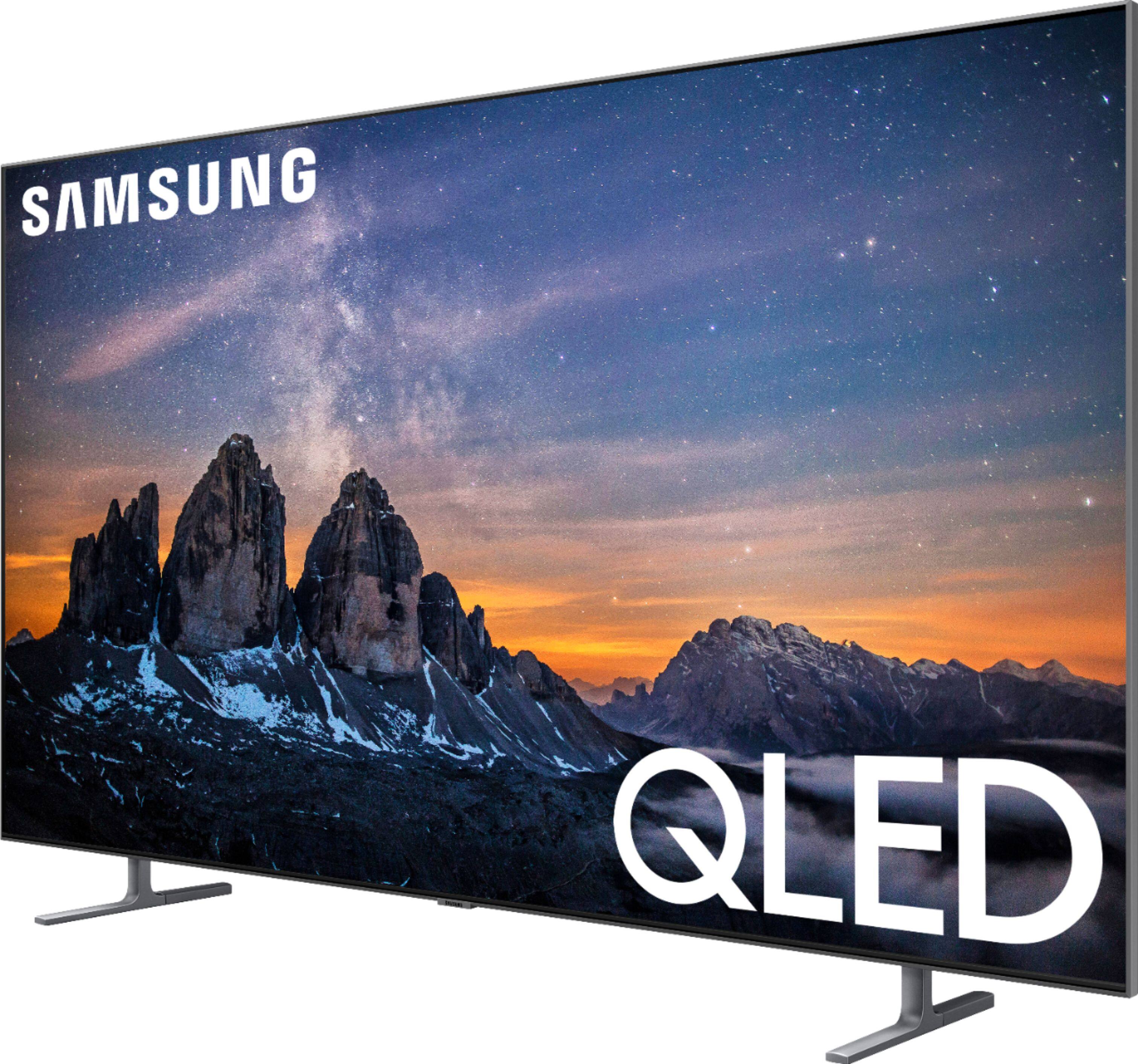 Left. Samsung - 65" Class - LED - Q80 Series - 2160p - Smart - 4K UHD TV with HDR - Silver Carbon.