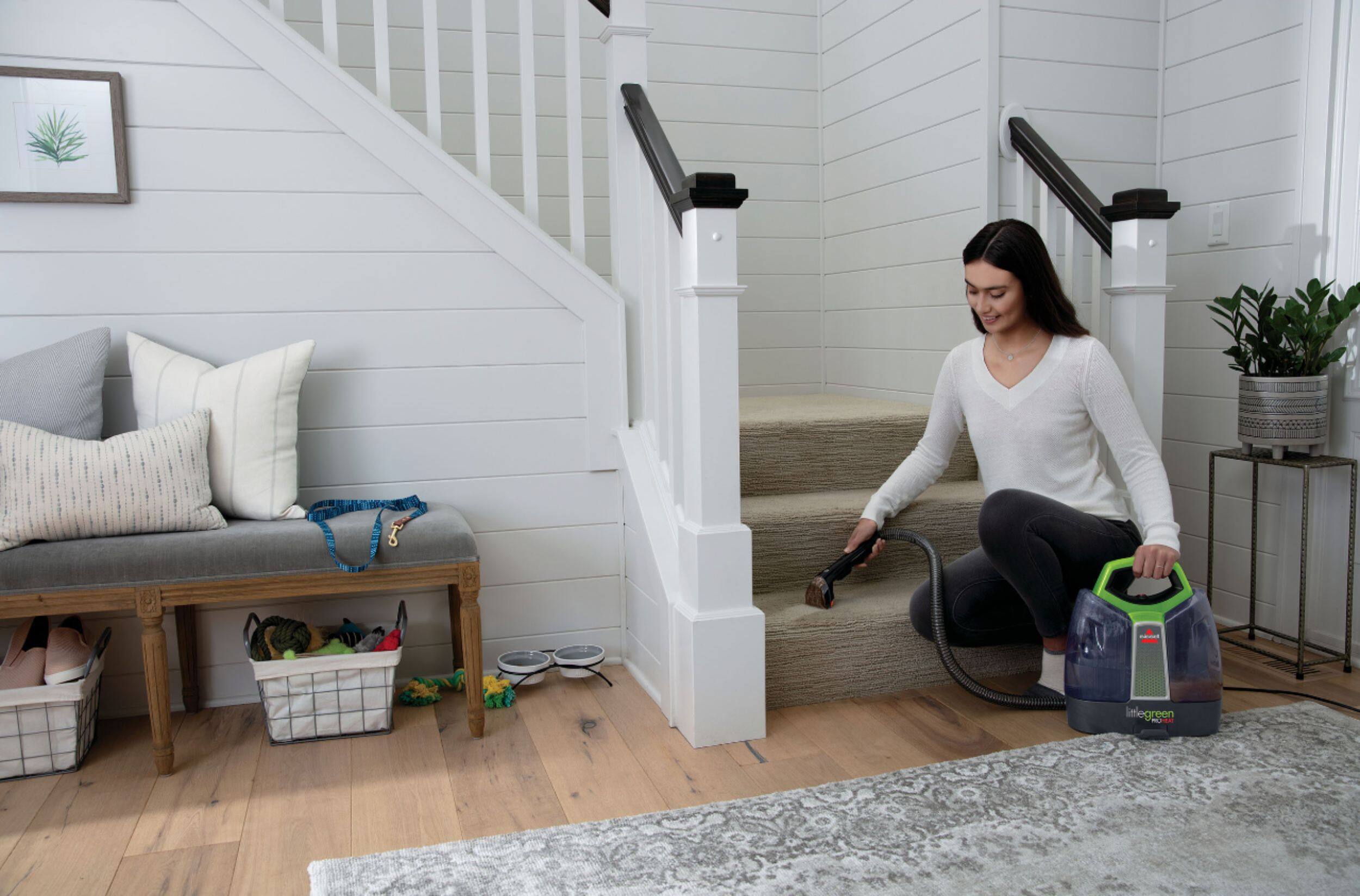 Alt View 13. BISSELL - Little Green ProHeat Corded Handheld Deep Cleaner - Titanium With Chacha Lime Accents.