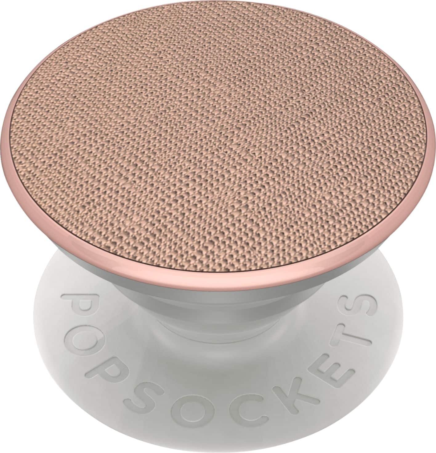 Front. PopSockets - PopGrip Premium Cell Phone Grip and Stand - Saffiano Rose Gold.