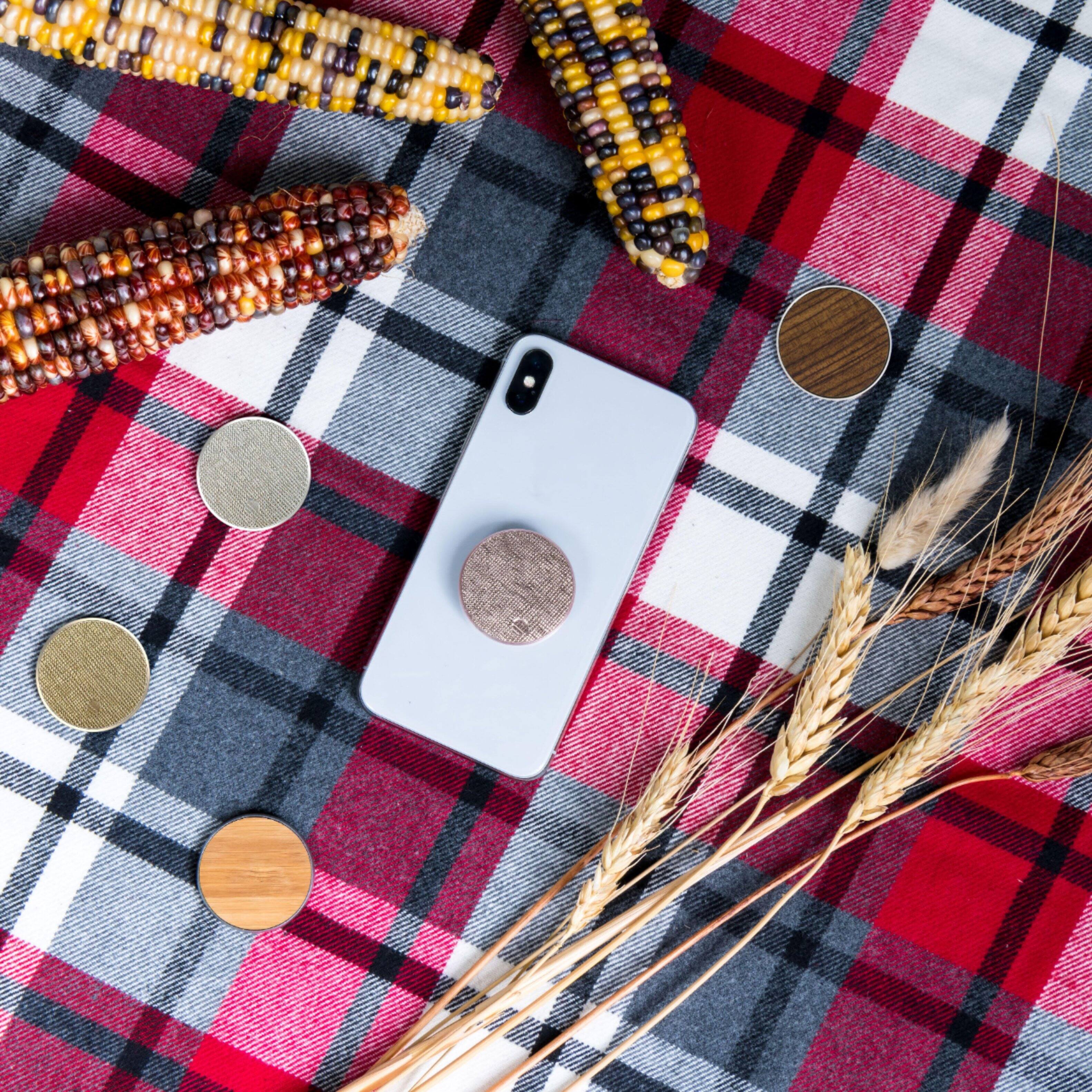 Alt View 18. PopSockets - PopGrip Premium Cell Phone Grip and Stand - Saffiano Rose Gold.