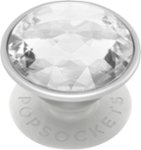 Angle. PopSockets - PopGrip Premium Cell Phone Grip and Stand - Disco Crystal Silver.