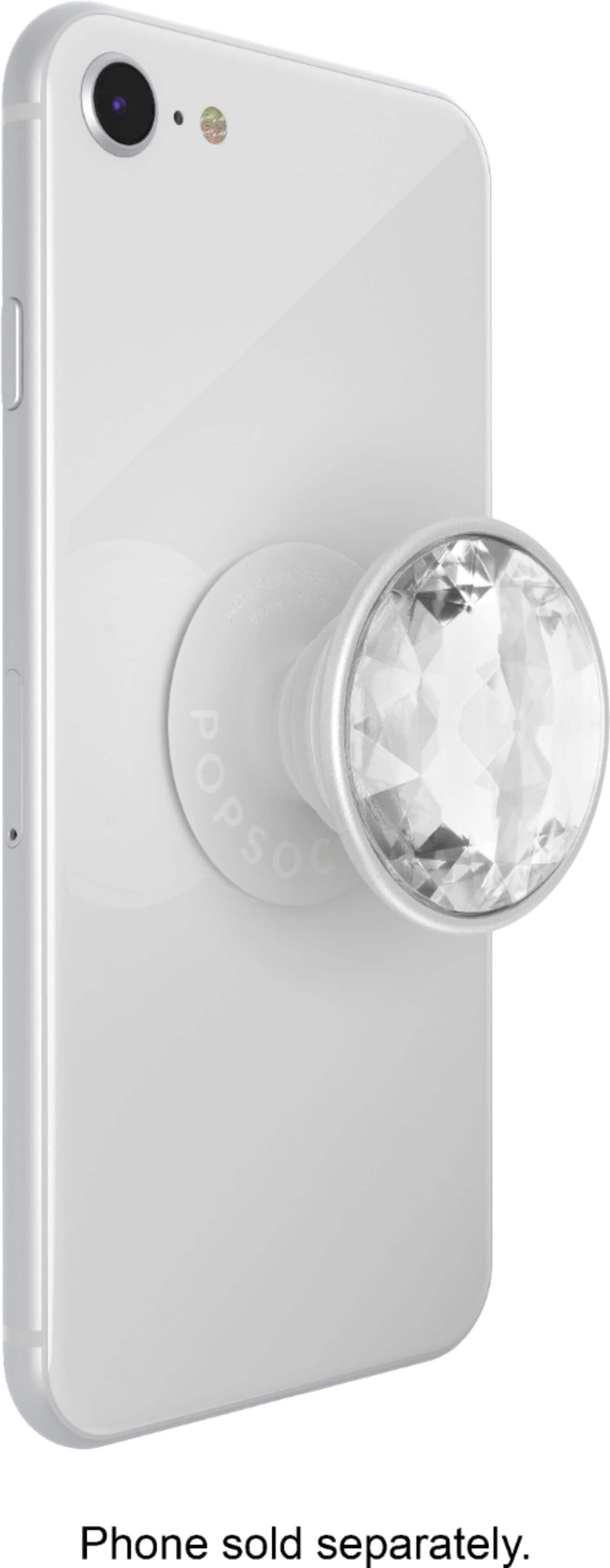 Alt View 12. PopSockets - PopGrip Premium Cell Phone Grip and Stand - Disco Crystal Silver.