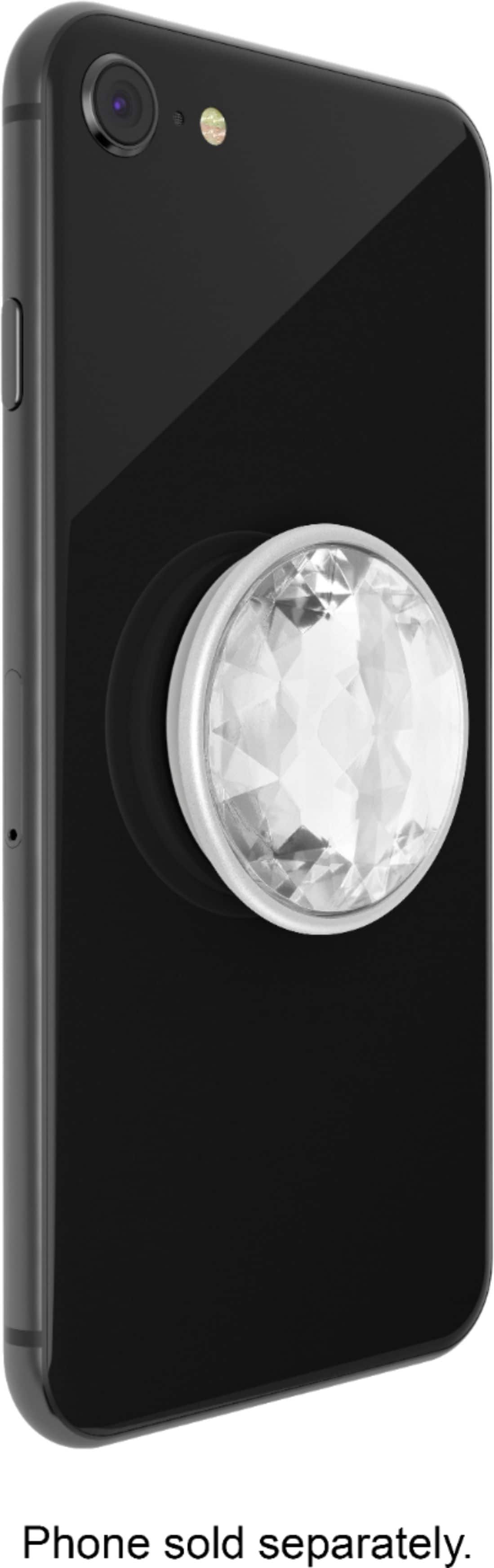Alt View 13. PopSockets - PopGrip Premium Cell Phone Grip and Stand - Disco Crystal Silver.