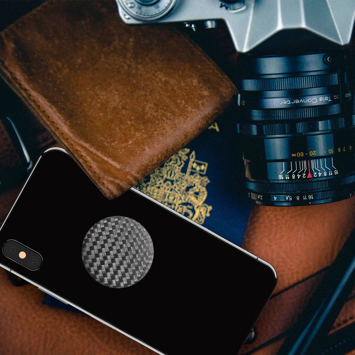 Alt View 18. PopSockets - PopGrip Cell Phone Grip & Stand - Carbonite Weave.