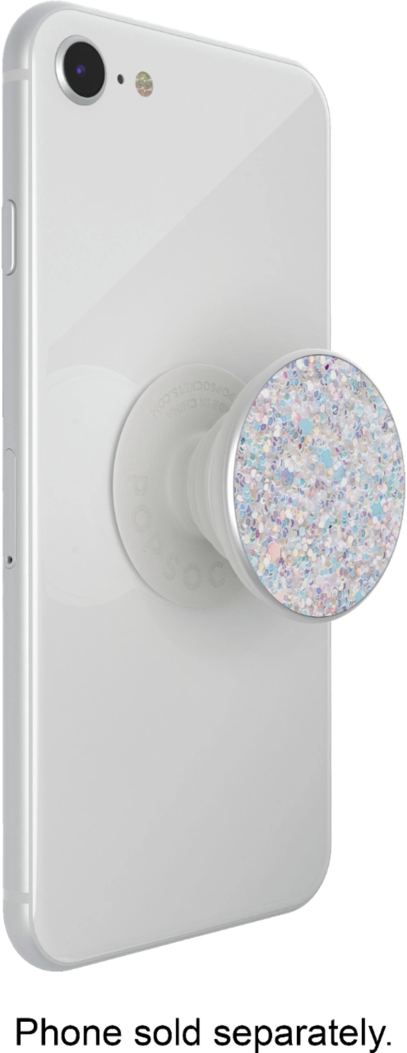 Alt View 17. PopSockets - PopGrip Premium Cell Phone Grip and Stand - Sparkle Snow White.
