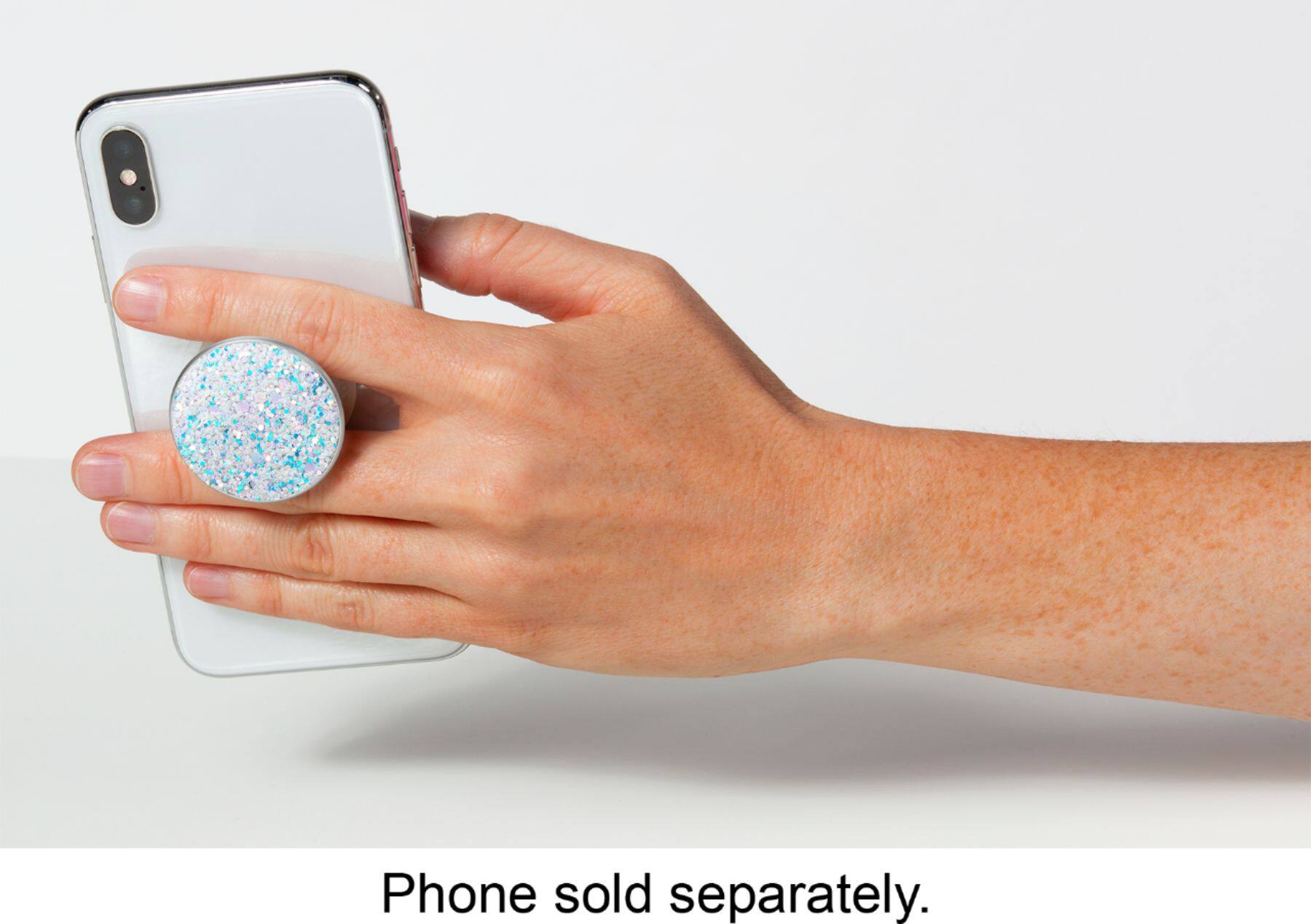 Alt View 18. PopSockets - PopGrip Premium Cell Phone Grip and Stand - Sparkle Snow White.