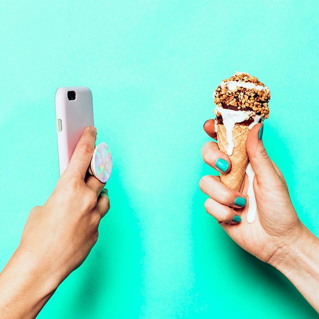 Alt View 17. PopSockets - PopGrip Cell Phone Grip and Stand - Opal.