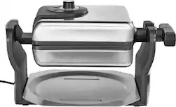 bella PRO - 4-Slice Square Rotating Belgian Waffle Maker - Stainless Steel - Front_Zoom