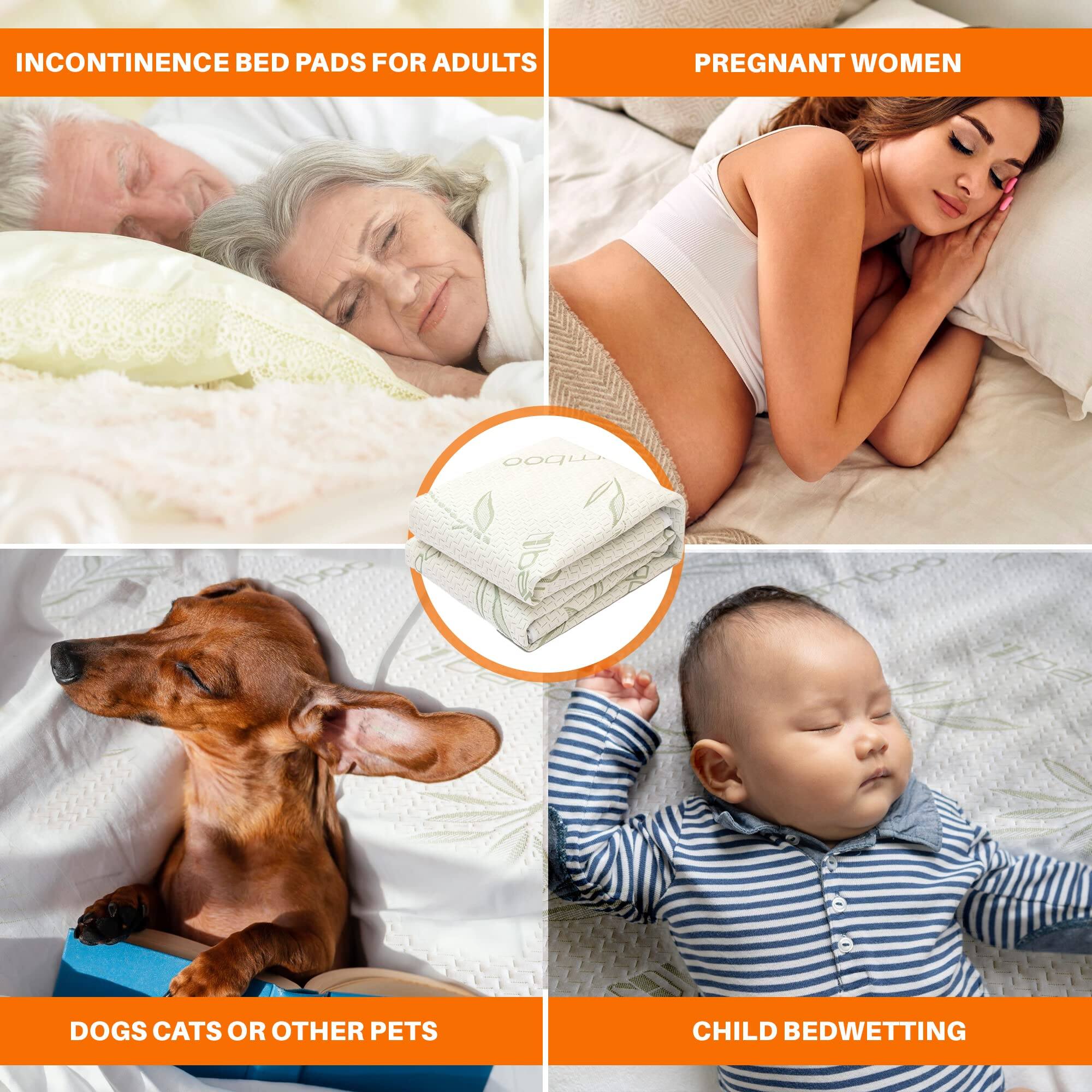 INCONTINENCE BED PADS FOR ADULTS  
PREGNANT WOMEN  
DOGS CATS OR OTHER PETS  
CHILD BEDWETTING