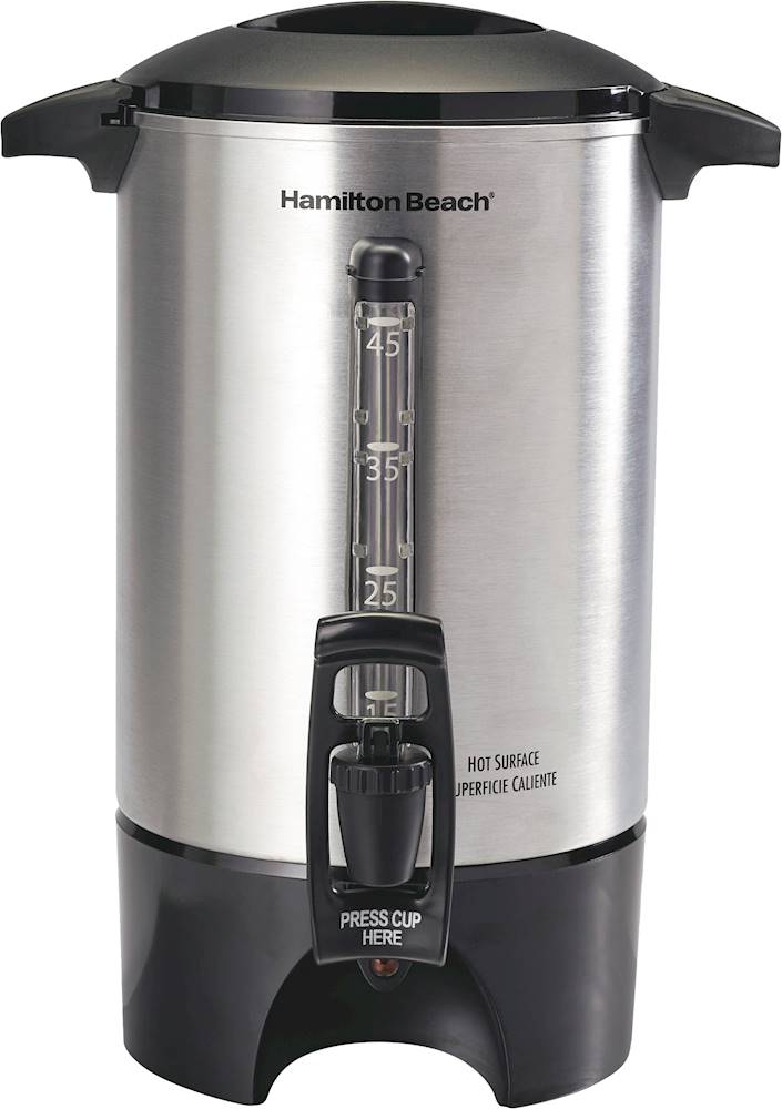 Hamilton Beach 45 Cup Coffee Urn and Hot Beverage Dispenser, Silver (40519)  & 45 Cup Coffee Urn and Hot Beverage Dispenser, Silver