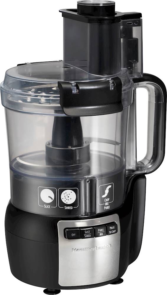 Angle View: Hamilton Beach - Stack & Snap 10-Cup Food Processor - Black/Stainless