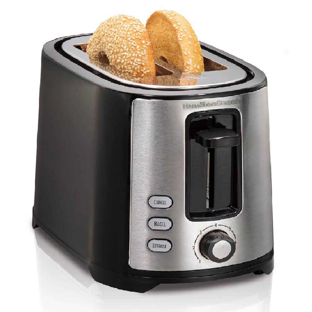 Front. Hamilton Beach - 2-Slice Wide-Slot Toaster - Black.