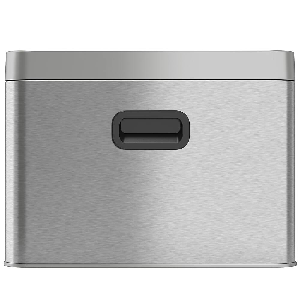 Alt View 14. iTouchless - Dual-Compartment 5.3-Gal. Trash Can - Silver.