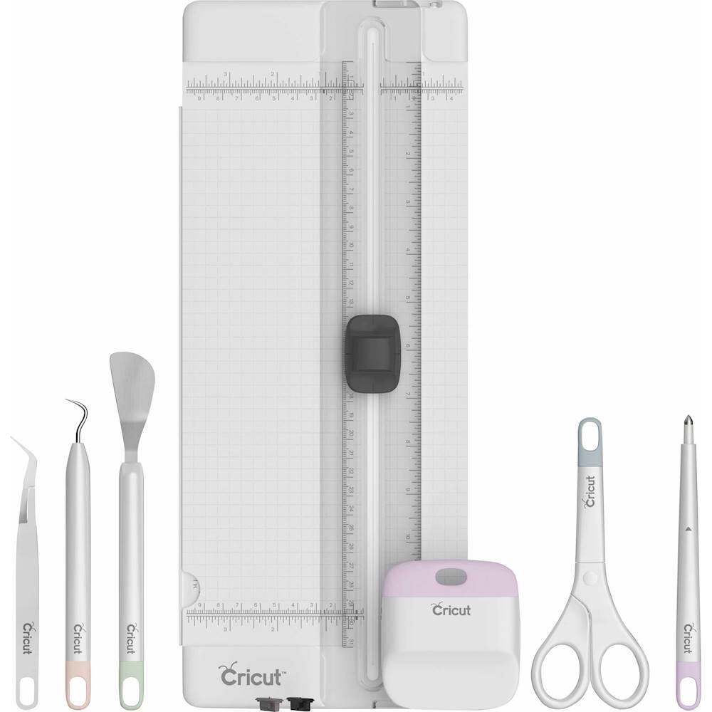Angle. Cricut - Essential Tool 7-Piece Trimmer Set - Mint.