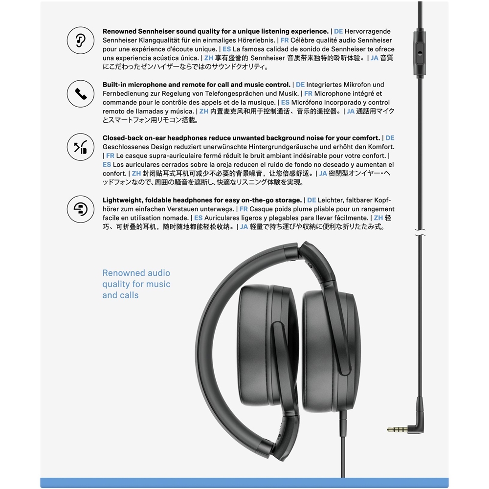 Sennheiser - HD 400S Wired Over-the-Ear Headphones - Black
