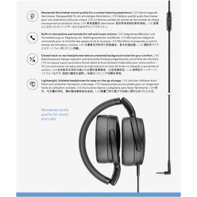 Sennheiser HD 400S Wired Over the Ear Headphones Black HD 400S Sennheiser HD 400S Wired Over the Ear Headphones Black HD 400S