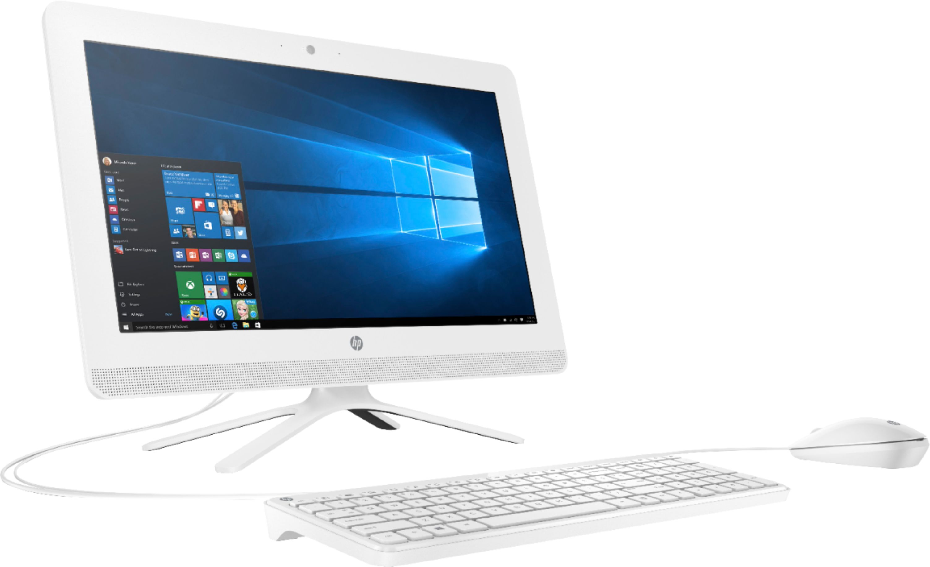 Angle View: HP - 23.8" All-In-One - AMD A9-Series - 8GB Memory - 1TB Hard Drive - Snow White