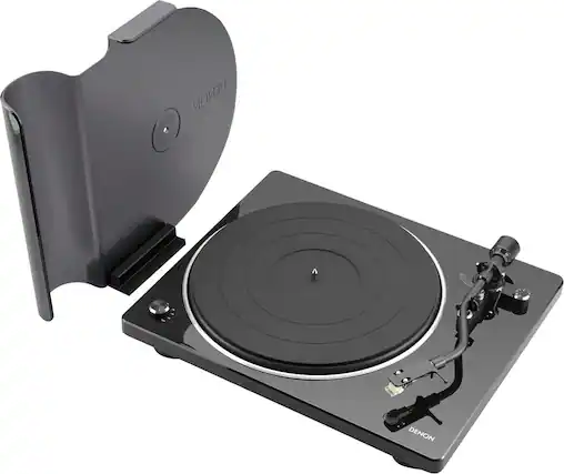 Front. Denon - Denon DP-400 Semi-Automatic Analog Turntable with Speed Auto Sensor, Supports 33 1/3, 45, 78 RPM (Vintage) Speeds - Black.