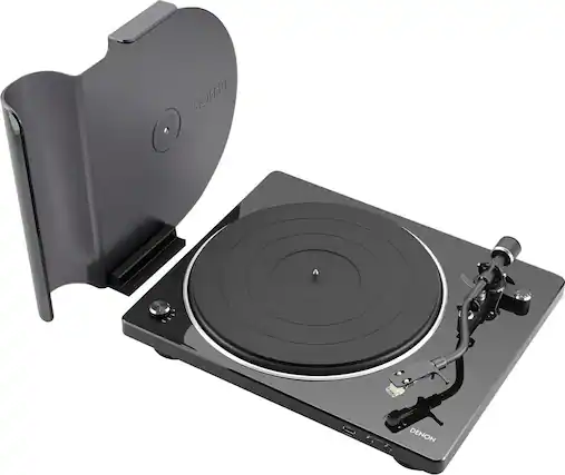 Front. Denon - DP-450USB Semi-Automatic Analog Turntable w Speed Auto Sensor, Supports 33 1/3, 45, 78 RPM (Vintage) Speeds - Black.