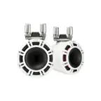 Front. KICKER - 9" 2-Way Marine Speakers with Polypropylene Cones (Pair) - White.