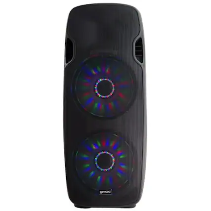Front. Gemini - Dual 15" 2000W 2-Way PA Speaker - Black.