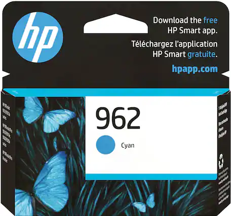 Front. HP - 962 Standard Capacity - Cyan Ink Cartridge.