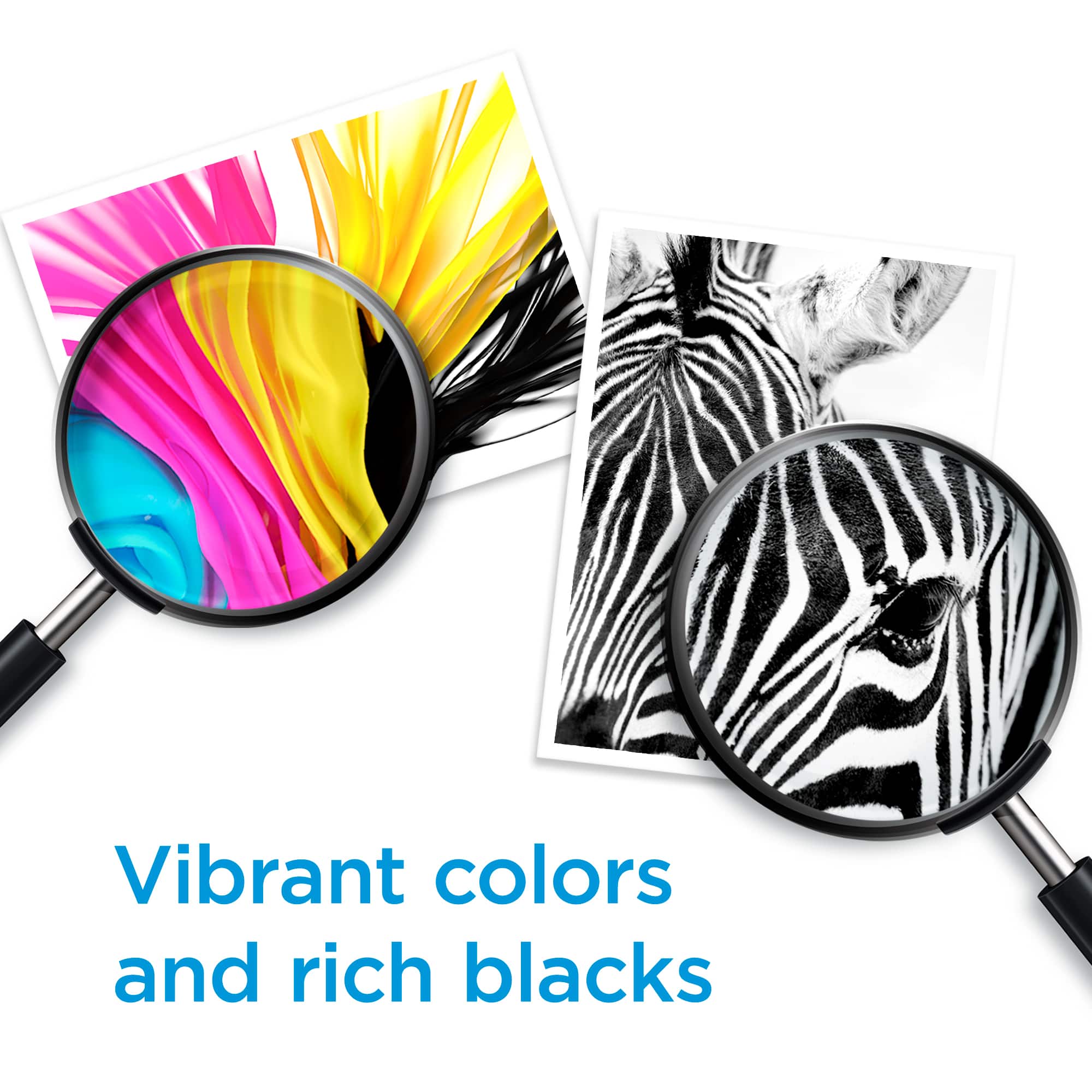 Vibrant colors and rich blacks