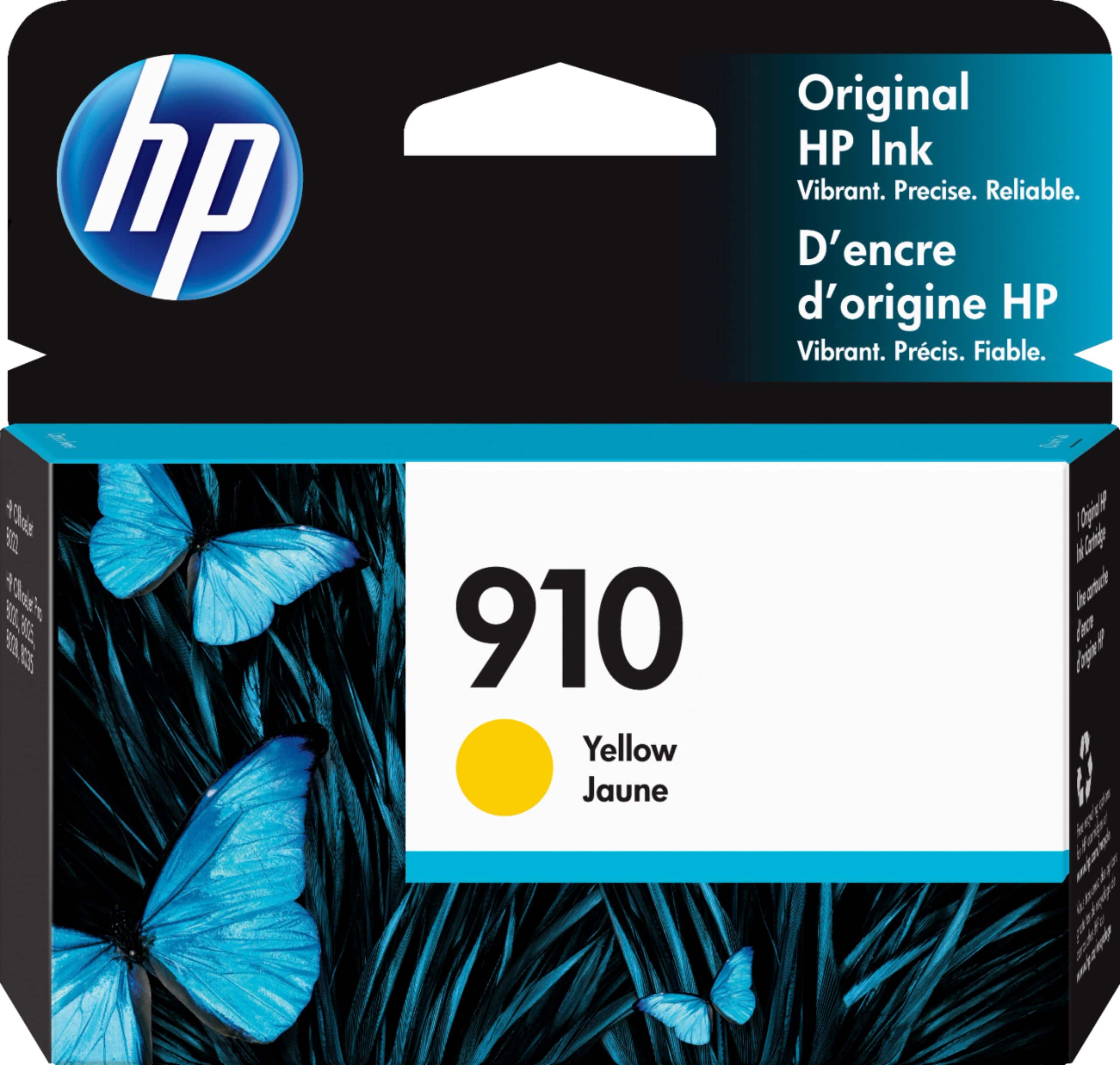 Front. HP - 910 Standard Capacity - Yellow Ink Cartridge.