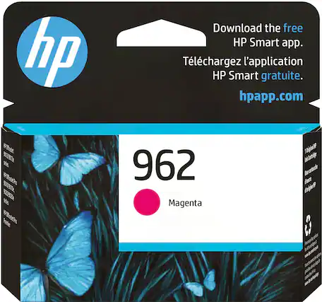 Front. HP - 962 Standard Capacity Ink Cartridge - Magenta.