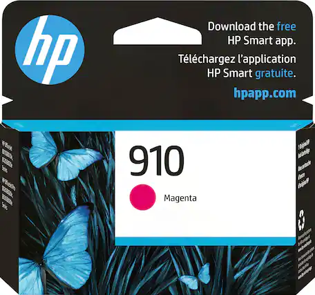 Front. HP - 910 Standard Capacity Ink Cartridge - Magenta.
