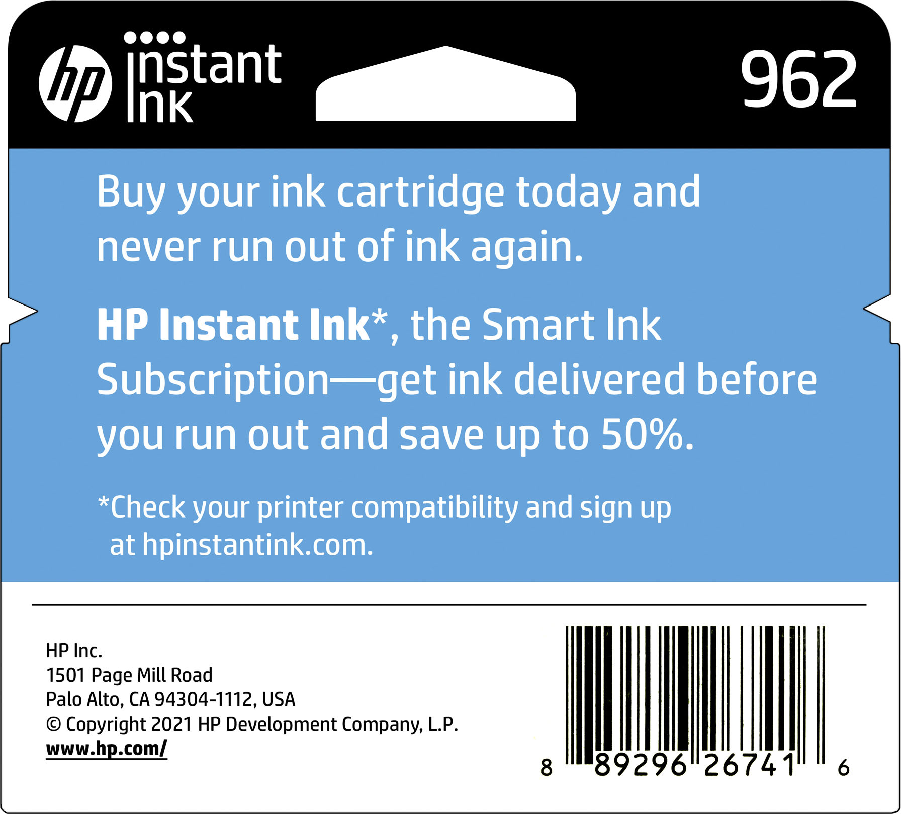 HP - 962 Standard Capacity Ink Cartridge - Black