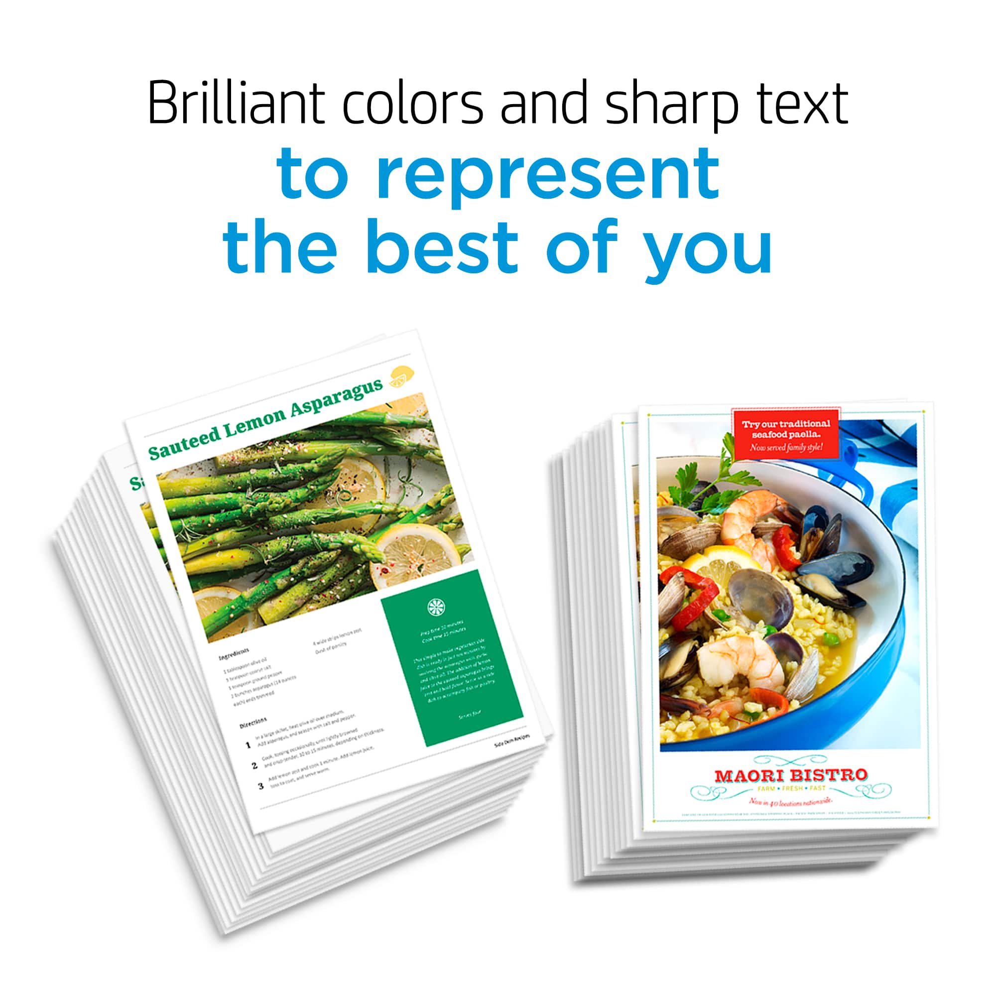 The image features two books with vibrant colors and sharp text, showcasing the best of you. One book is titled "Maori Bistro," while the other is titled "Lemon Asparagus." Both books are filled with delicious recipes, including sauteed asparagus and traditional sonfood paella. The books are stacked on top of each other, emphasizing their visual appeal and the mouth-watering dishes they contain.