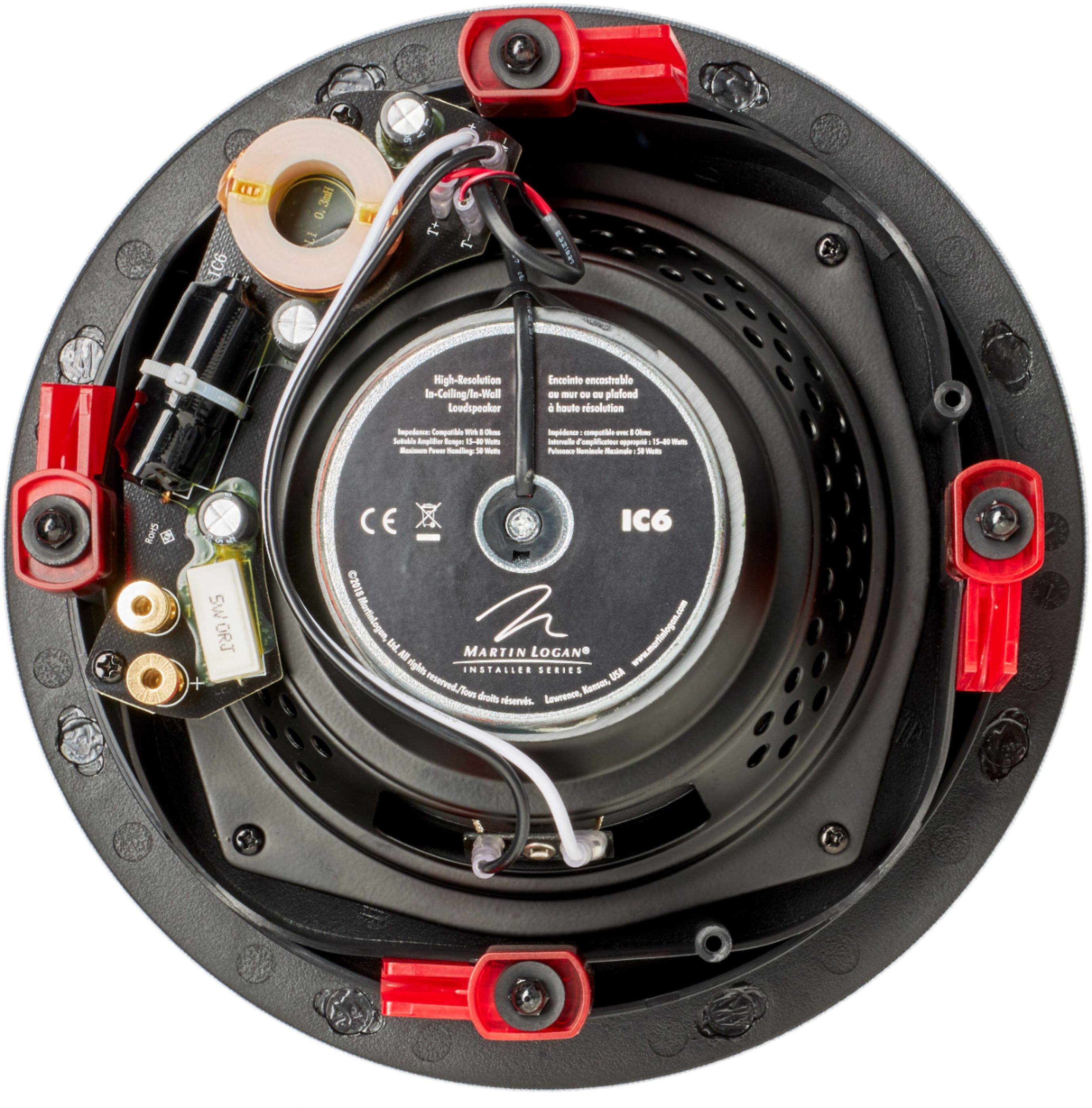 Back. MartinLogan - Installer 6-1/2" 50-Watt Passive 2-Way In-Ceiling Speaker (Each) - White.